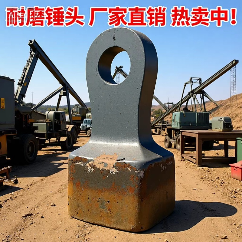 锤式破碎机锻打锤头复合立轴制砂机耐磨甩锤方箱碎石机双金属锤头