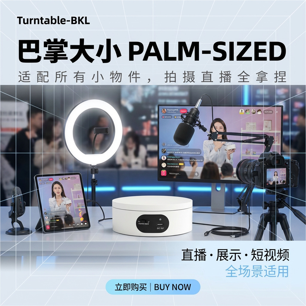 Turntable King Photography Electric Turntable Live Streaming Accessories Rotating Display Stand Camera Shooting Background Mobile Phone Photo Props