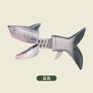 Cross-border TEMU dinosaur shark clip press telescopic spring mechanical bite funny creative children's toys wholesale