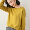 Qiu Xiang Yellow Round Neck