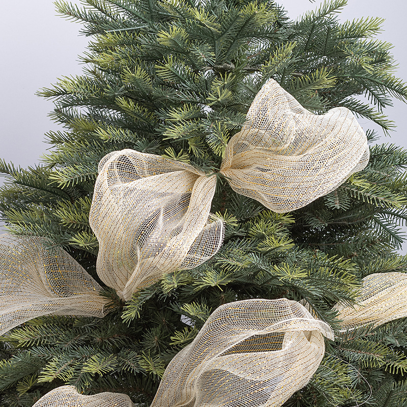 クリスマスツリー 50 センチメートル幅 PP メッシュ DIY 装飾リボン透明シルバーメッシュゴールデンメッシュリボン 10 ヤードストラップ|undefined