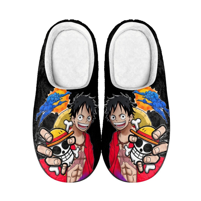 Japanese Man Characters Luffy Ace Printed Men's and Women's Cotton Tops Autumn and Winter Washing Bedroom AliExpress Supply to Custom