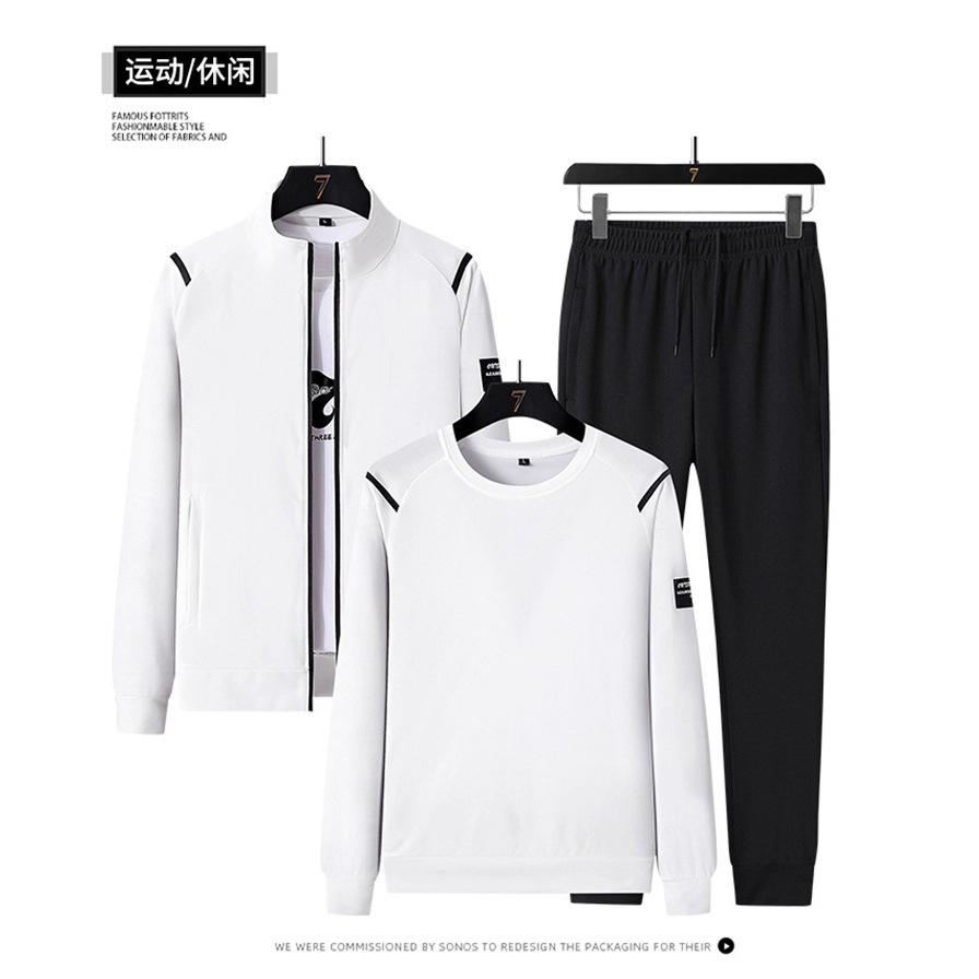 Conjunto de Tres Piezas de Ropa Deportiva de Marca Moderna para Hombre, Sudadera Informal de Cuello Redondo y Pantalones de Chándal para Primavera y Otoño 2025