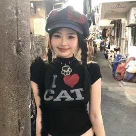 辣妹学院Y2K黑红八角报童帽女2025新款百搭英伦复古画家贝雷帽