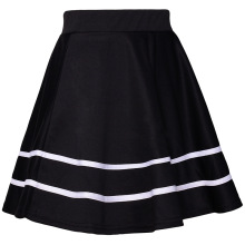 亞馬遜半身a字白色條紋大碼大擺短裙傘裙泡泡裙立體裝飾款短款