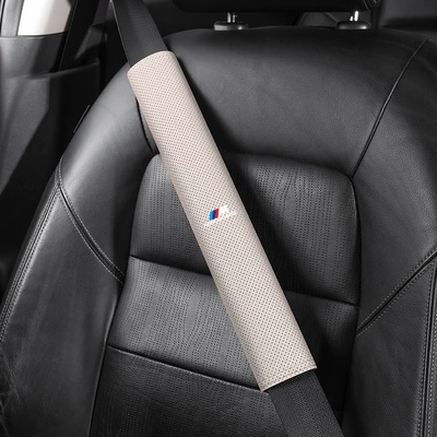 Seat belt shoulder pad | Suitable for BMW 3 Series 5 - bmw-m-white-label-38cm-suede-off-white-shoulder-pads-single-pack