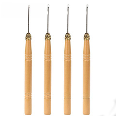 Dreamy dirty braided yarn hair extension band tongue hook needle plastic handle wooden handle wig accessories closure hook hair tongue hook hair extension