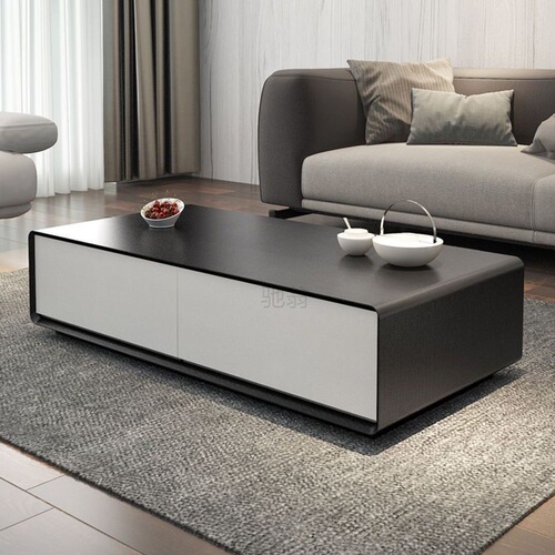 3l modern living room simple coffee table Nordic rectangular size apartment creative storage high-end black and gray tea table tea