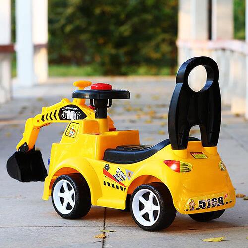 Excavator Kids Twist Car with Music Baby Slider for Ages 1-3 Four-Wheeled Toy Niu Niu Sliding Car Anti-Tip Over