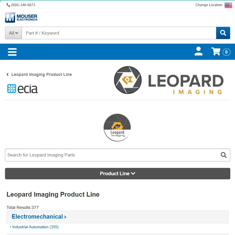Leopard Imaging Cheetah Cameras Mouser Overseas Purchasing Order Hong Kong Mainland Delivery