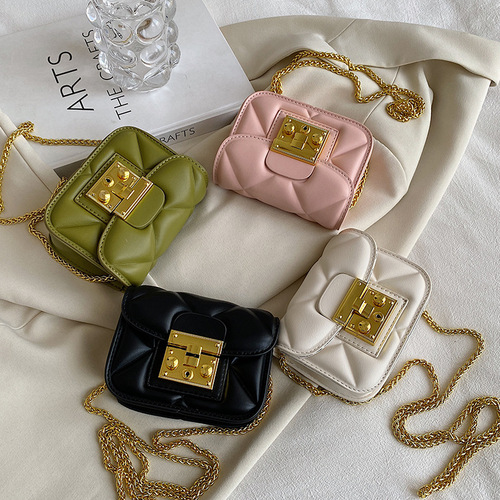 Mini rhombus cross-body bag Korean style simple personality pig nose small bag high-end women's lipstick bag
