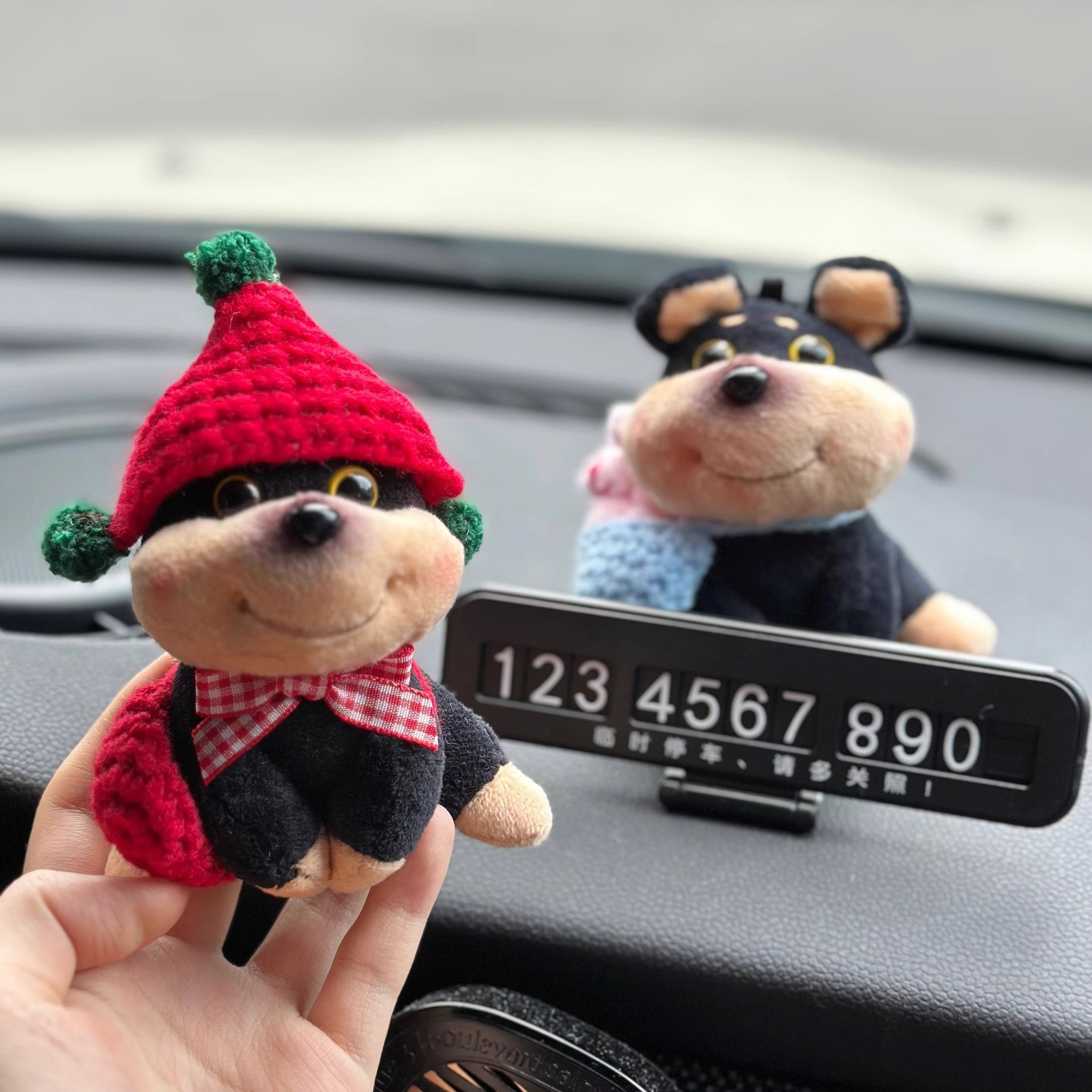 Tarjeta de teléfono móvil abeja cachorro estacionamiento temporal lindo decoración de automóvil de alta calidad regalo creativo 2024 nuevo