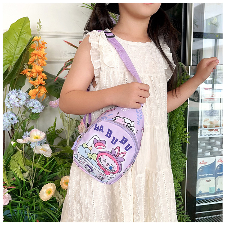 Large-capacity children's chest bag with printed patterns, cute cartoon casual single-shoulder crossbody bag for boys and girls, coin purse, trendy baby matching undefined