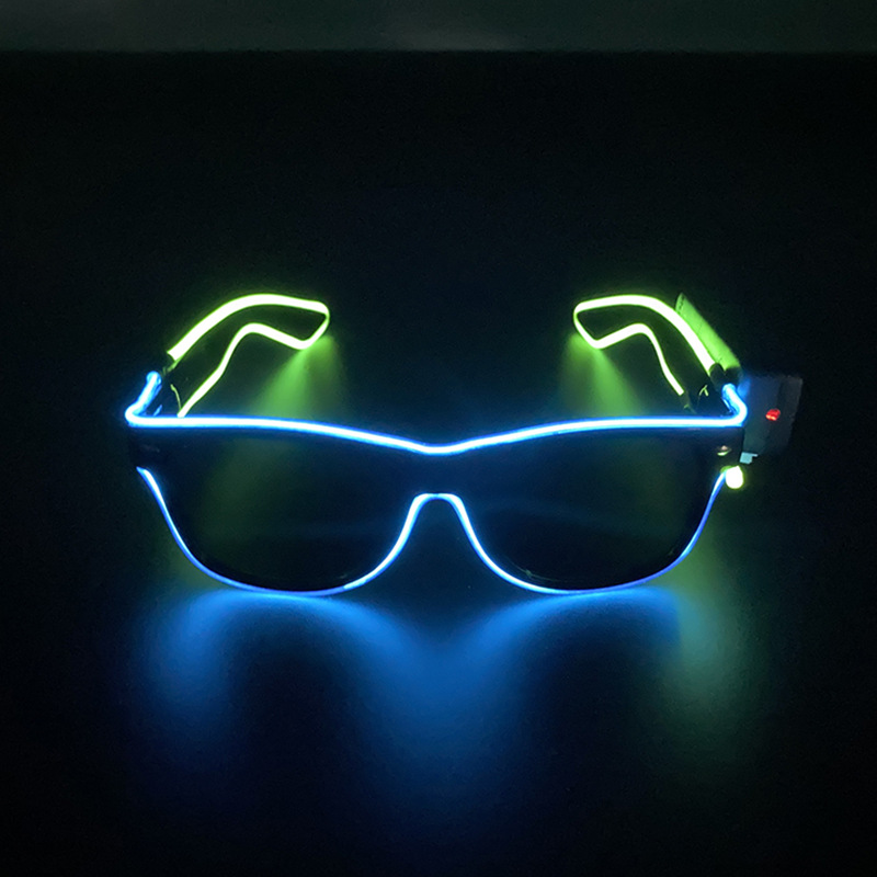 Nuevo comercio exterior de dos colores el juguete fluorescente LED inalámbrico gafas luminosas noche discoteca baile atmósfera accesorios selección multicolor