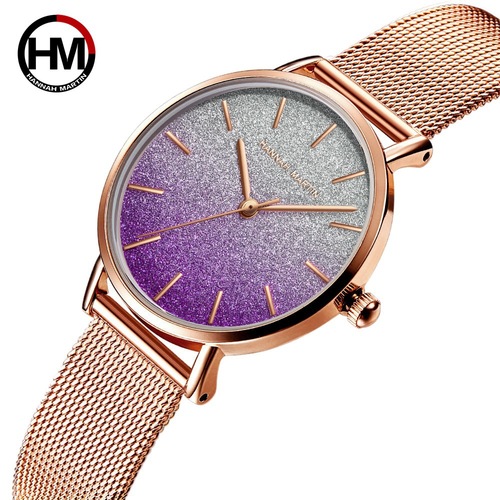 Amazon Hannah Martin Japan Movement Color Gradient Quartz Watch, Simple and Fashionable Women's Watch
