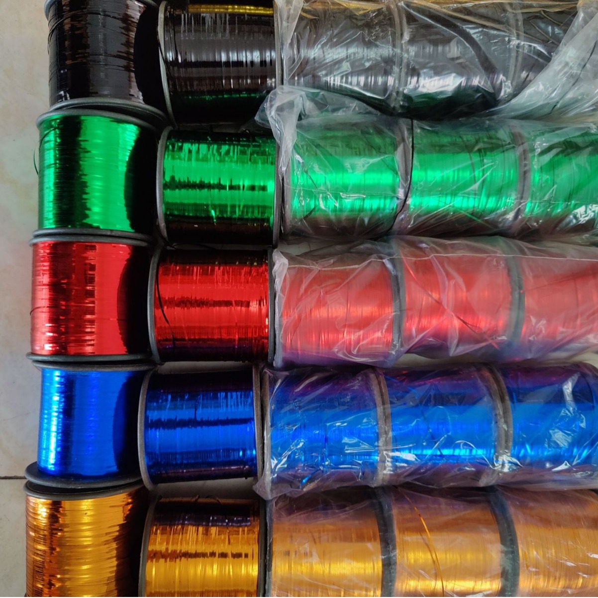 12微米1/100METALLIC YARN扁平直型金属丝织布织绳装饰圣诞工艺品