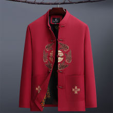 中国风中老年唐装男夹克中式男装中山装爸爸外套老人爷爷生日过寿