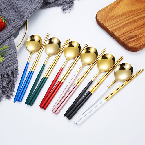 Cross-border 304 stainless steel tableware Portuguese knife and fork Western food tableware set steak knife fork spoon chopsticks wholesale