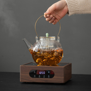 Walnut Electric Ceramic Stove Thickeneded Heat-Resistant Glass Tea Maker 2025 Style Tea Kettle Electric Tea Stove for Boiling Water