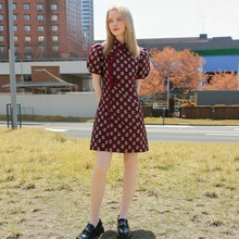 一手货源【芭依璐】品牌专柜撤柜！新中式盘扣泡泡袖连衣裙女25秋