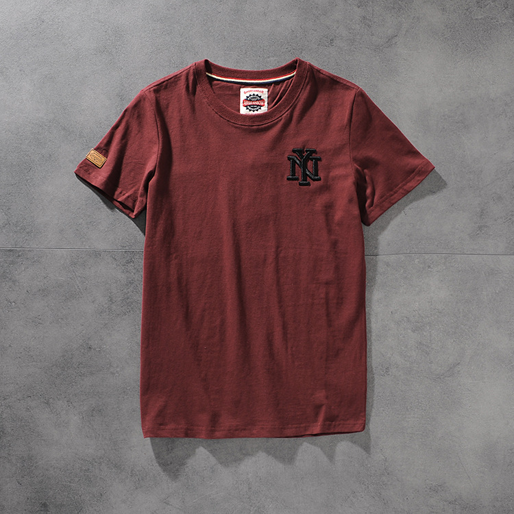 Air-rainbow American minimalist embroidered letter men's round-necked short-sleeved T-shirt youth half-sleeve AR808 27