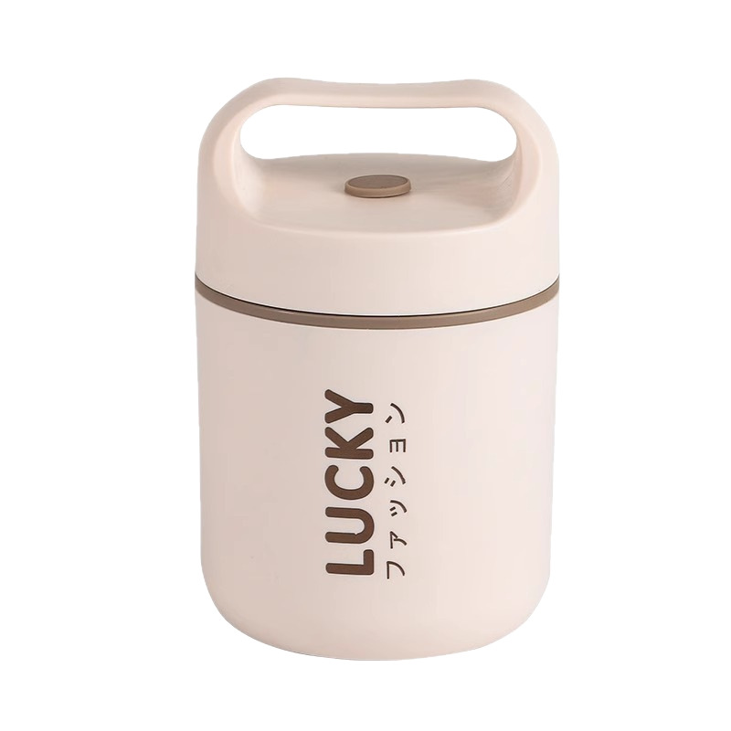 Taza de desayuno aislada Taza de avena de acero inoxidable 304 con tapa Taza de avena portátil Taza de leche Taza de sopa sellada de gran capacidad