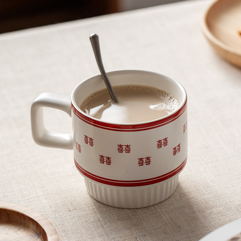 INS estilo pareja agua taza regalo de boda taza de boda Taza de cerámica regalo de boda vintage cerámica