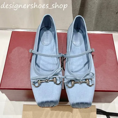 In-Stock New Light Gold Horsebit Bow Genuine Leather Ballet Flats Women Versatile Comfortable Fashion Casual Shoes