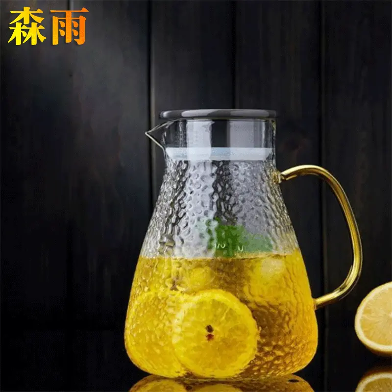 大容量锤纹冷水壶家用果汁饮料壶大容量凉白开茶壶饮品凉水壶套装