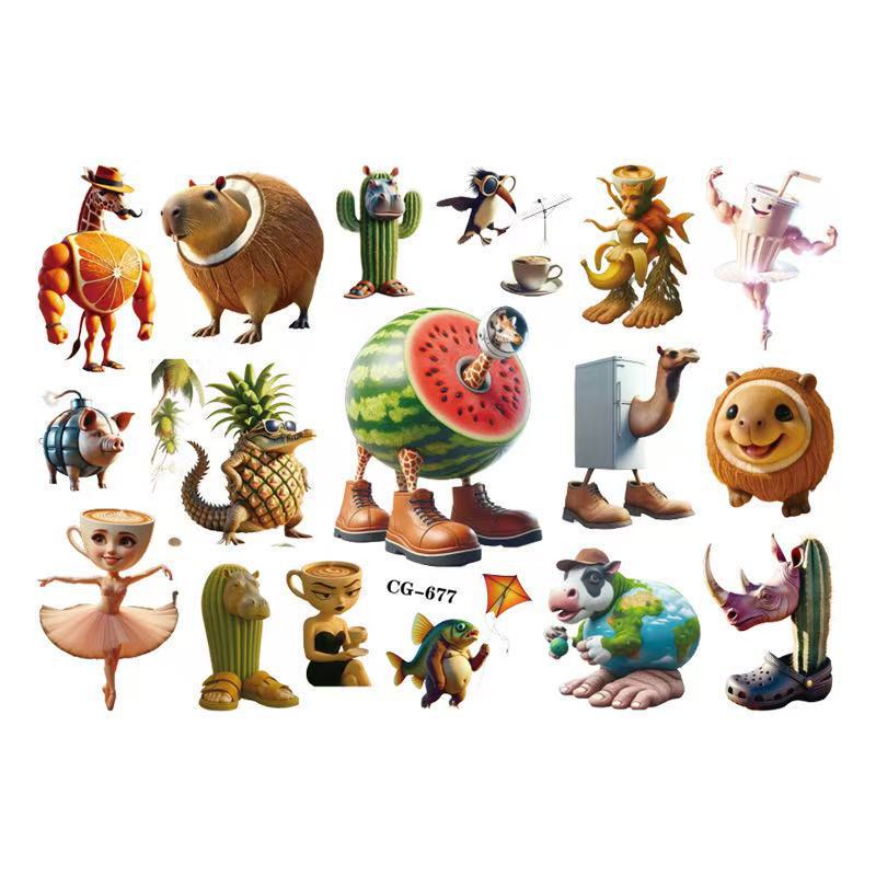Cross-Border Children's Cartoon Tattoo Stickers, Shanhaijing Tattoo Stickers, Birthday Party Disposable Water Transfer Stickers Cross-Border Children's Cartoon Tattoo Stickers, Shanhaijing Tattoo Stickers, Birthday Party Disposable Water Transfer Stickers