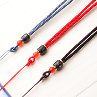 Hand-woven 3mm Jade Jewelry pendant lanyard agate Crystal cinnabar necklace Jade with rope adjustable wholesale