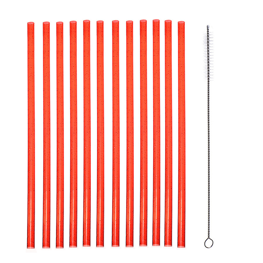 Tubo recto de plata en polvo 31,5 cm rojo