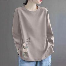 捡漏~品牌折扣女装剪标纯棉长袖T恤春季百搭时尚减龄显瘦上衣