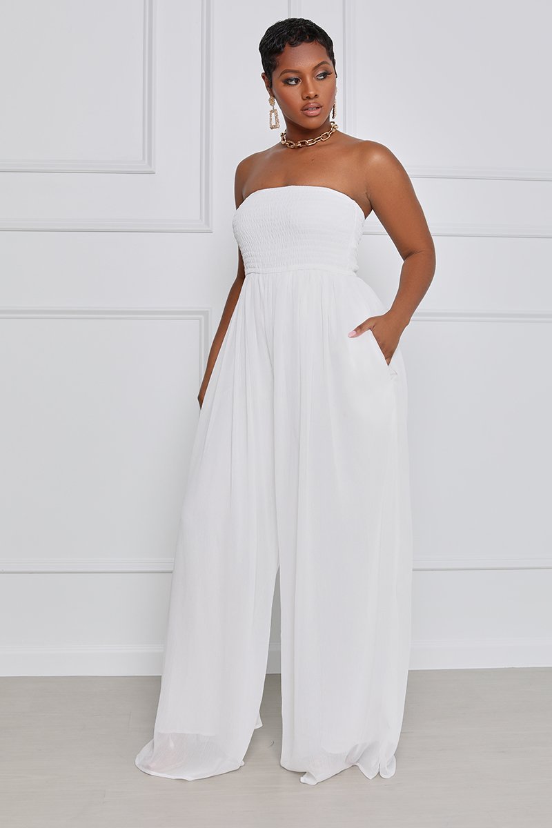 Wide-Leg Chiffon High-Waist Jumpsuit NSXHX76760