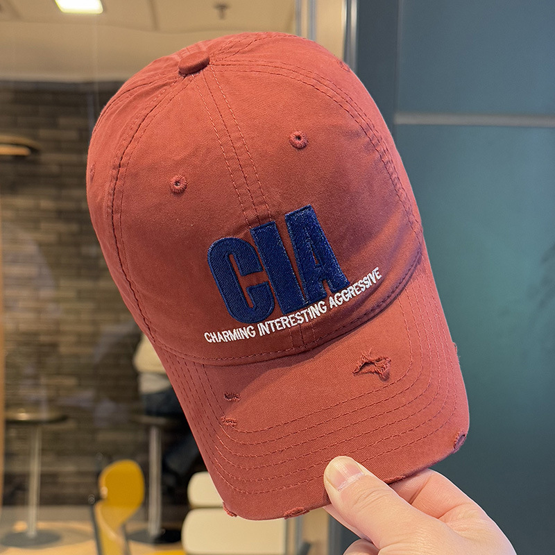 letras coreanas bordadas sombrero de béisbol para mujeres 2025 pollo nuevo estilo de moda versátil sombrero de boca de pato muestra cara pequeño sombrero solar