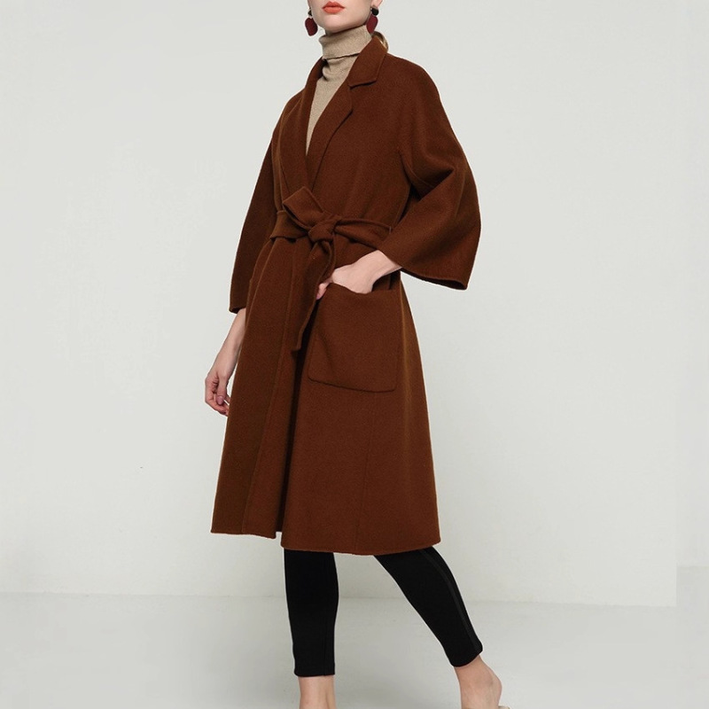 Max Home Wave-Patterned 100% Wool Coat, High-End Handmade Double-Sided Woolen Coat for Women, Winter In-Stock Wholesale Max Home Wave-Patterned 100% Wool Coat, High-End Handmade Double-Sided Woolen Coat for Women, Winter In-Stock Wholesale