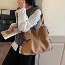 时尚复古美拉德棕色包包2026新款大容量斜挎包女士单肩手提托特包