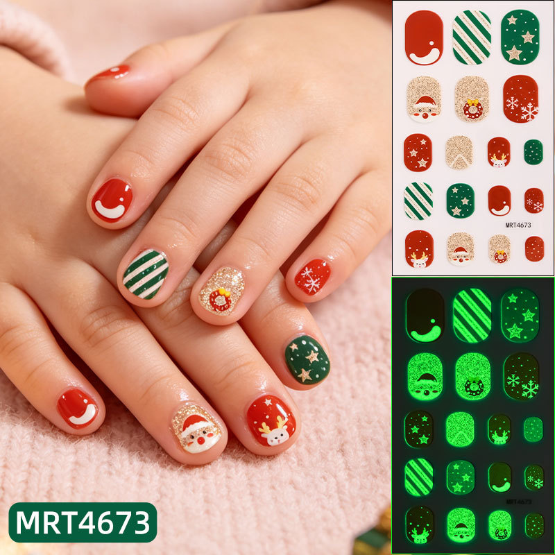 Zhengxiang Cross - Border New Christmas Night Kids Nail stick Halloween Shining funny Kids Cartoon manicura stick