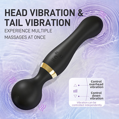 Double-headed vibrator for women, 20-frequency g-spot orgasm masturbation massage stick, clitoral vibrator, adult sex toy