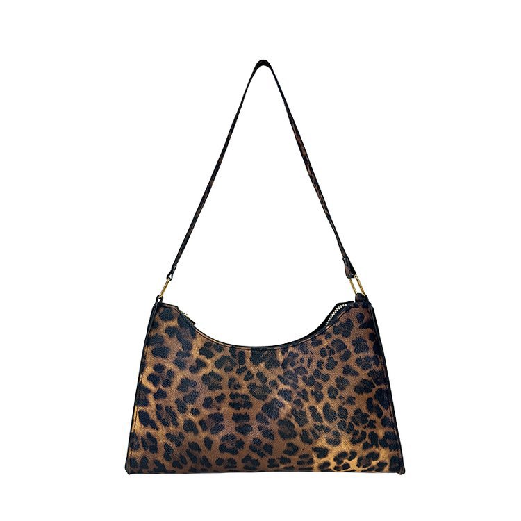 2024 nuevo bolso de axila con estampado de leopardo de moda popular de todos los partidos Bolso de hombro portátil para mujer casual retro europeo y americano