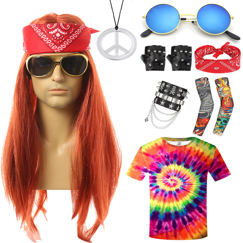 오렌지 스트레이트 헤어 + 세븐피스 세트 3