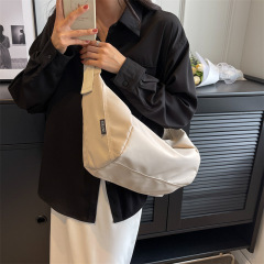 Nylon Bags for Women, Large Capacity, 2023 New Summer Bag, Versatile Single Shoulder and Crossbody Bag, Popular Plain Color Dumpling Bag for Women