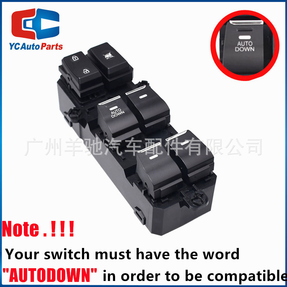 93570 - D3050 interruptor de elevación de vidrio interruptor principal de ventana eléctrica para 16 - 19 años Hyundai Tucson