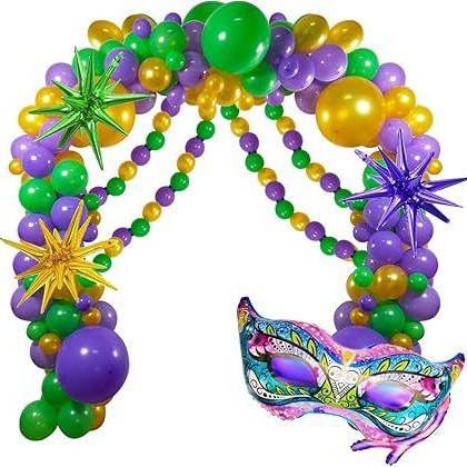 Carnival Party Balloon Decoration Purple Green Yellow Exploding Star…
