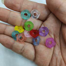 13mm个性透磨砂波浪叠叠乐 DIY手工串珠散珠串笔手机链饰品配件