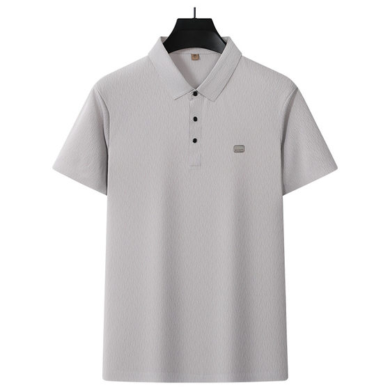 Ali Tiger Men's Summer Middle-aged Dad Top Breathable Casual Business Men's POLO Shirt Embroidered Short-sleeved POLO Shirt