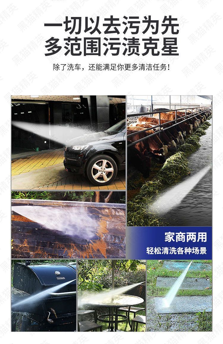 Black Cat Pressure Car Washing Machine for Home Use 220V Car Washing Tool High-Power Car Cleaning Water Pump Machine