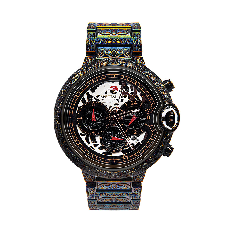 New Popular Men's Quartz Watch Sculpture Retro Multi Functional Timing Calendar Men's Watch Waterproof Watch_voghion.com