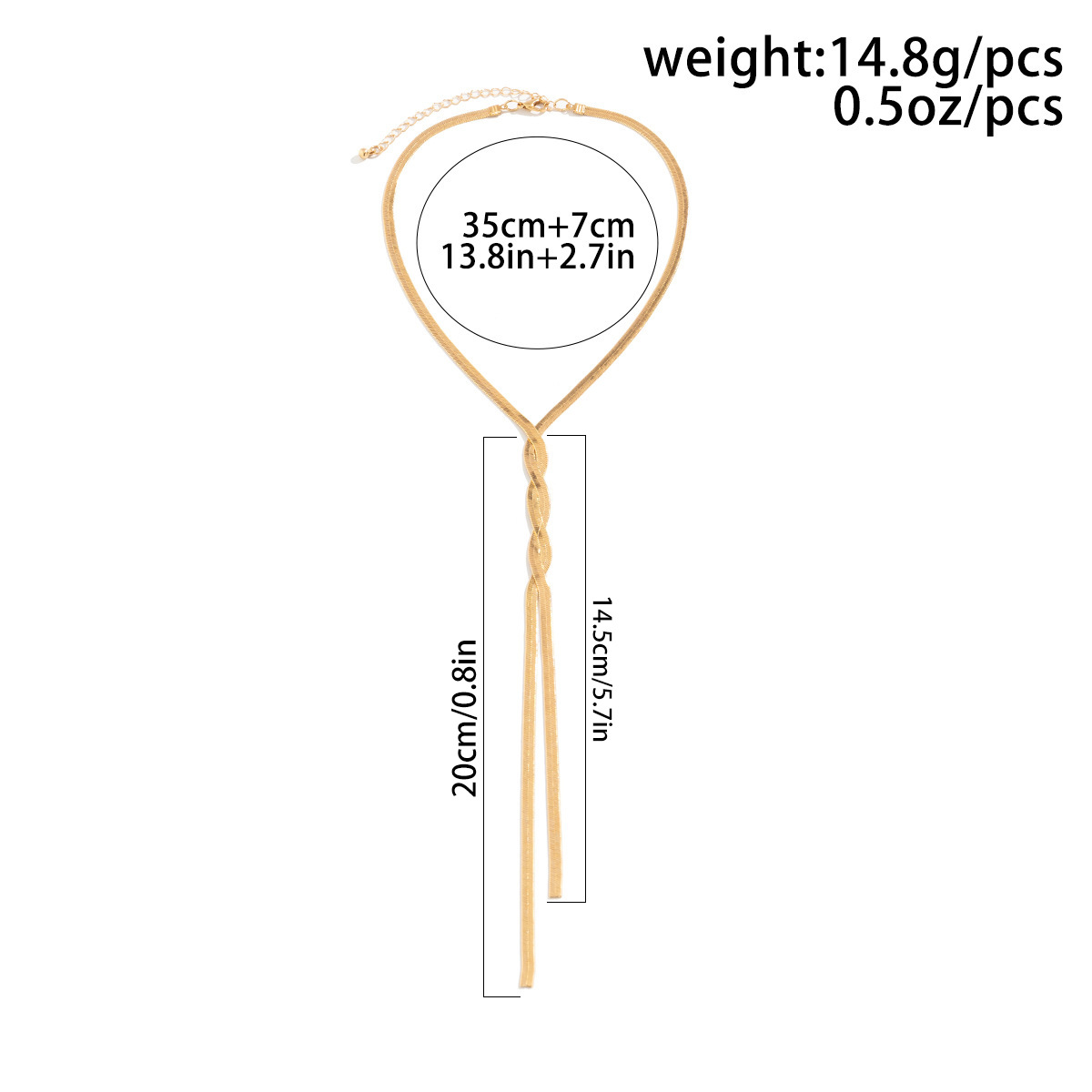 Collana girocollo lunga minimalista per donna Collana a spina di pesce Collare con nappa Catena in osso di serpente per collana a Y a strati Lariat per regali per donne e ragazze_voghion.com