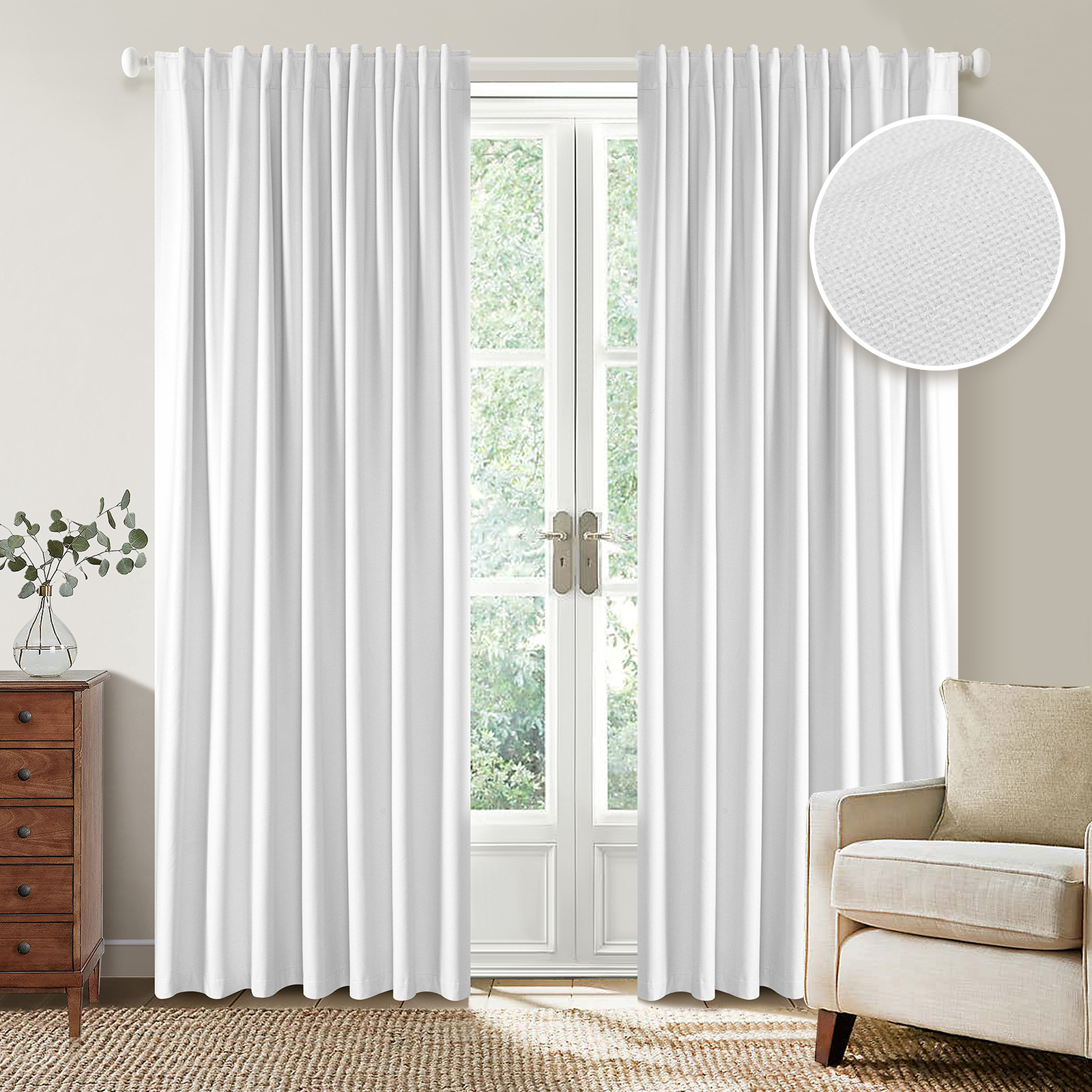 Amazon comercio exterior transfronterizo lino natural cortina de sombreado completa partición interior y exterior impermeable aislamiento de temperatura reducción de ruido tela de cortina